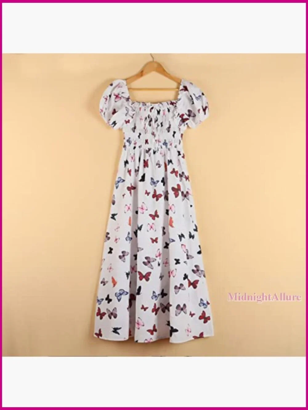 Boho A-Line Flowy Maxi Dress Short Sleeve Hawaiian Beach Vacation
